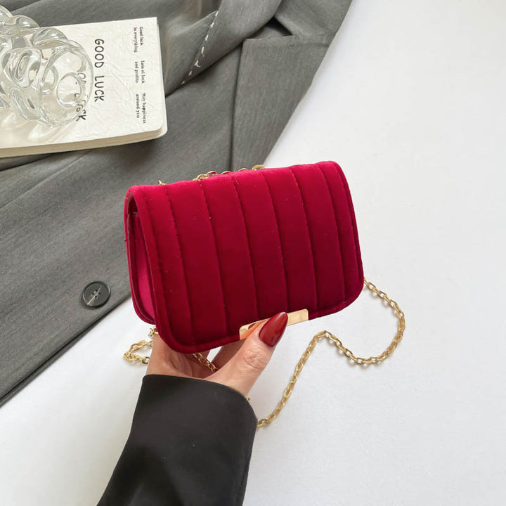 Elegant Quilted Velvet Crossbody Bag Stornfield