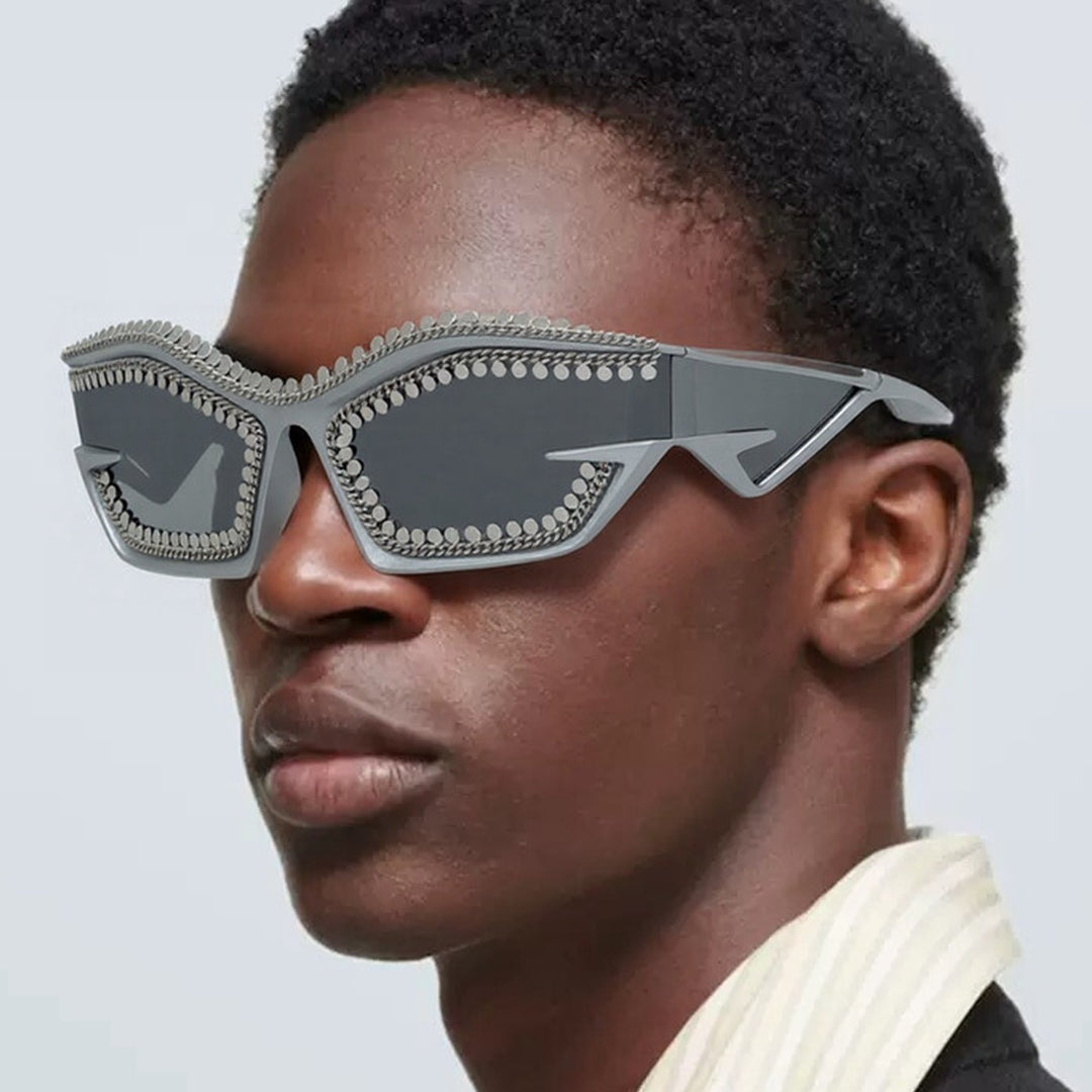 Ladies designer sunglasses in a futuristic look with sparkling rhinestone embellishment Stornfield