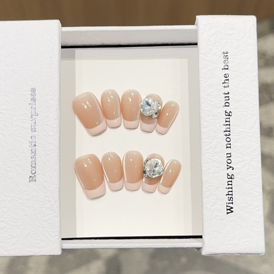 Artificial nail tips with elegant rhinestone accents Stornfield