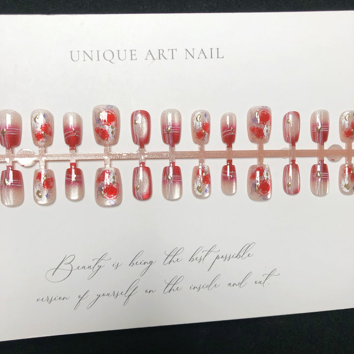 Decorative Floral Art Press-On Nail Set