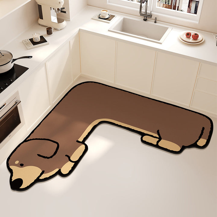 Cat-Shaped Decorative Kitchen Mat for Home