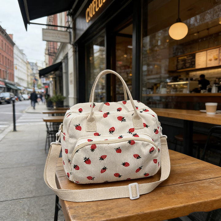 Stylish Strawberry Print Handbag
