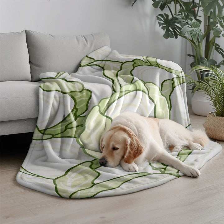 Cartoon Cabbage-Themed Fleece Blanket