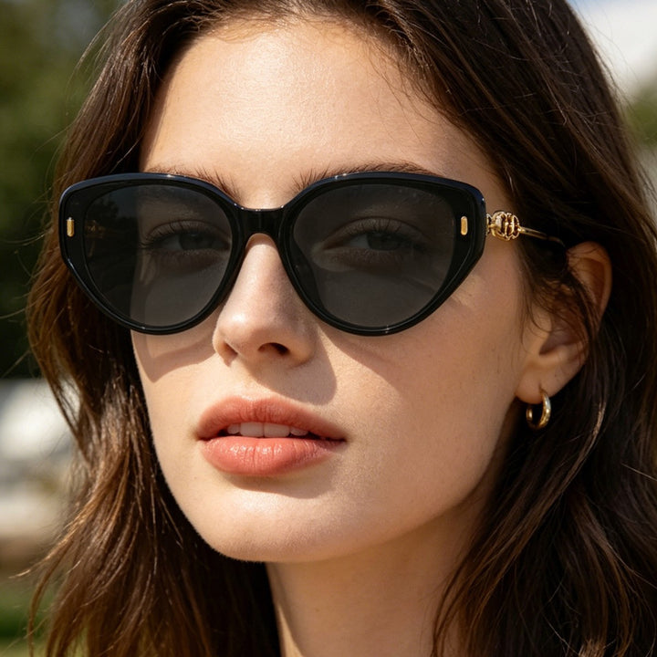 Women's designer sunglasses with delicate metal frame and extraordinary cat-eye design Stornfield