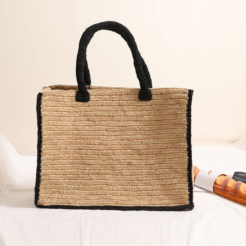 Handmade basket bag with reinforced handles Stornfield