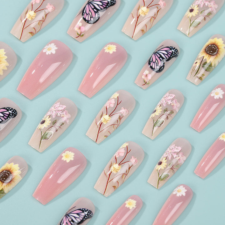 Art nails with floral and summer motifs Stornfield