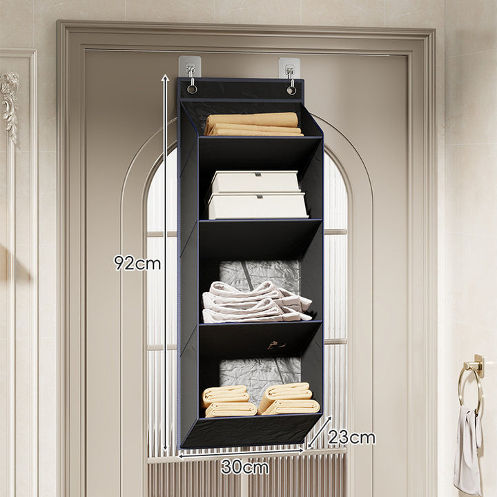 Over-the-Door Multi-Tier Hanging Fabric Shelf Organizer