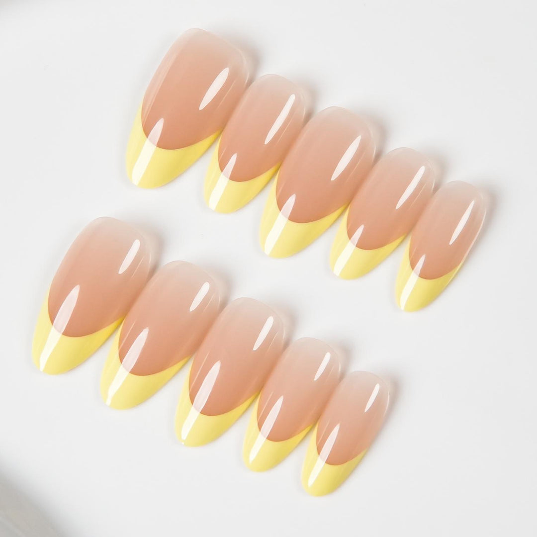 Elegant Press-On Nails with French Tip Design