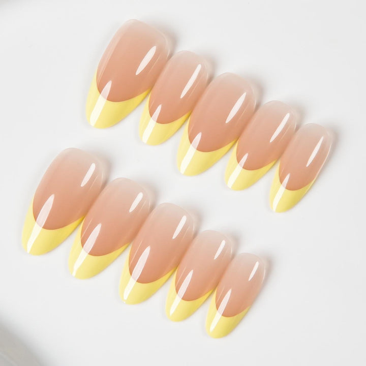 Elegant Press-On Nails with French Tip Design