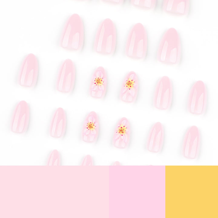 Artful Nail Extensions with Delicate Flower Designs Stornfield