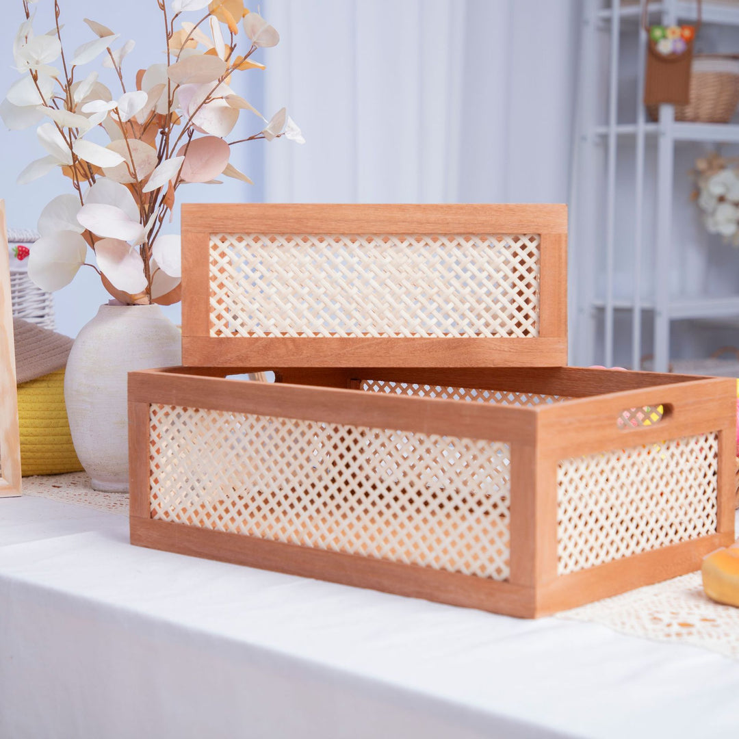 Natural Wooden Storage Bins Stornfield