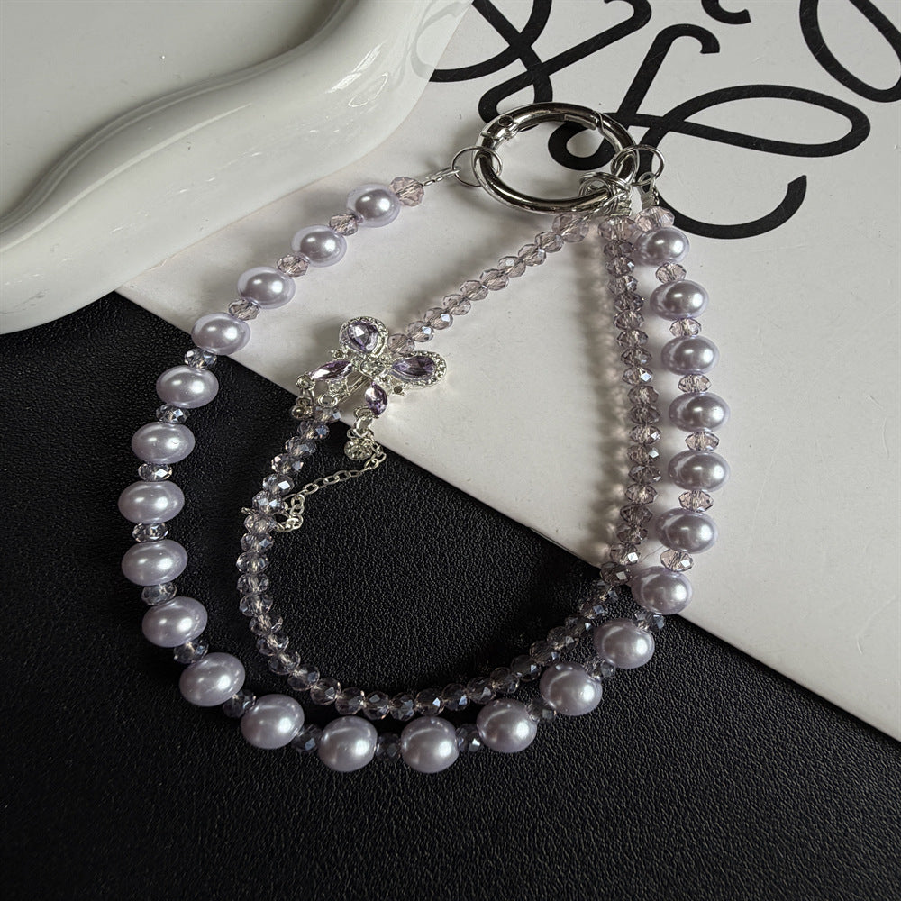 Elegant Pearl and Crystal Charm Phone Lanyard Stornfield
