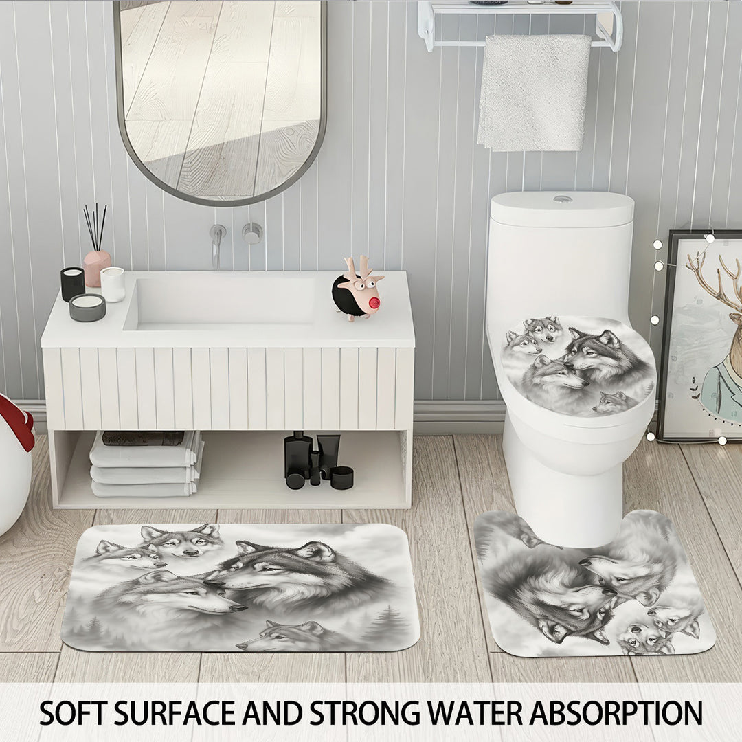 High-Definition Wolf-Themed Bathroom Décor Set Stornfield