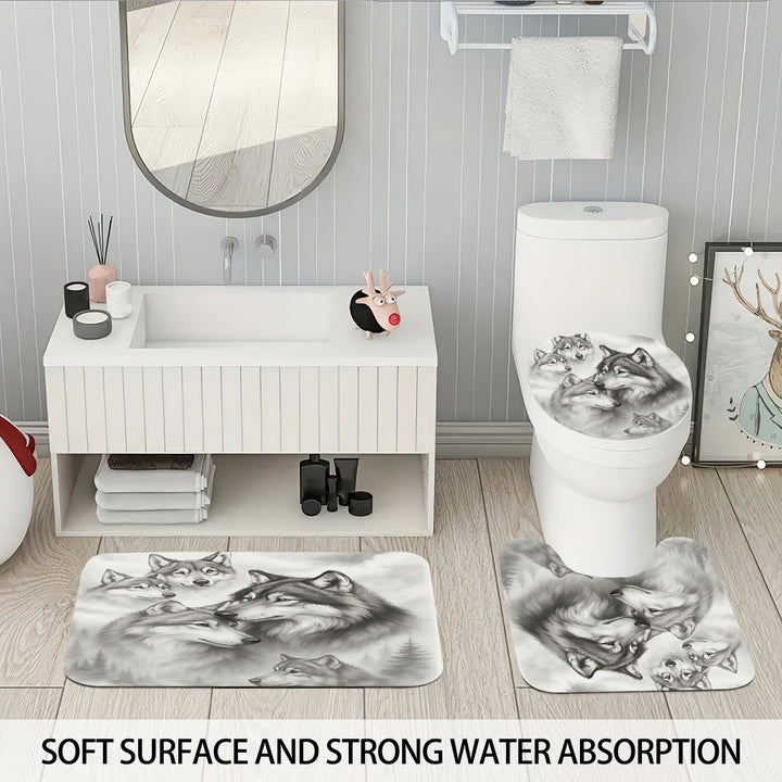 High-Definition Wolf-Themed Bathroom Décor Set Stornfield