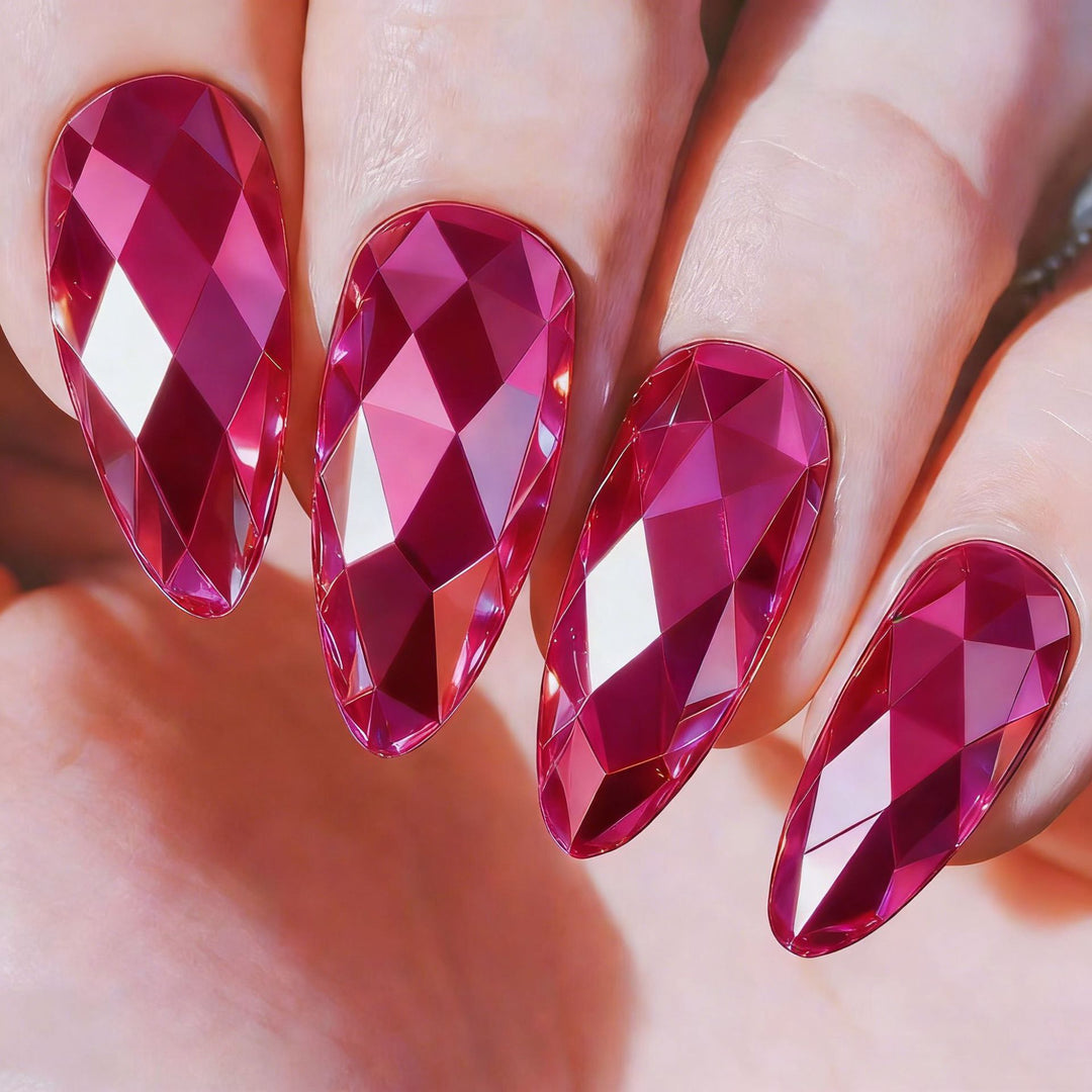 Eye-catching 3D art nails in crystal design Stornfield