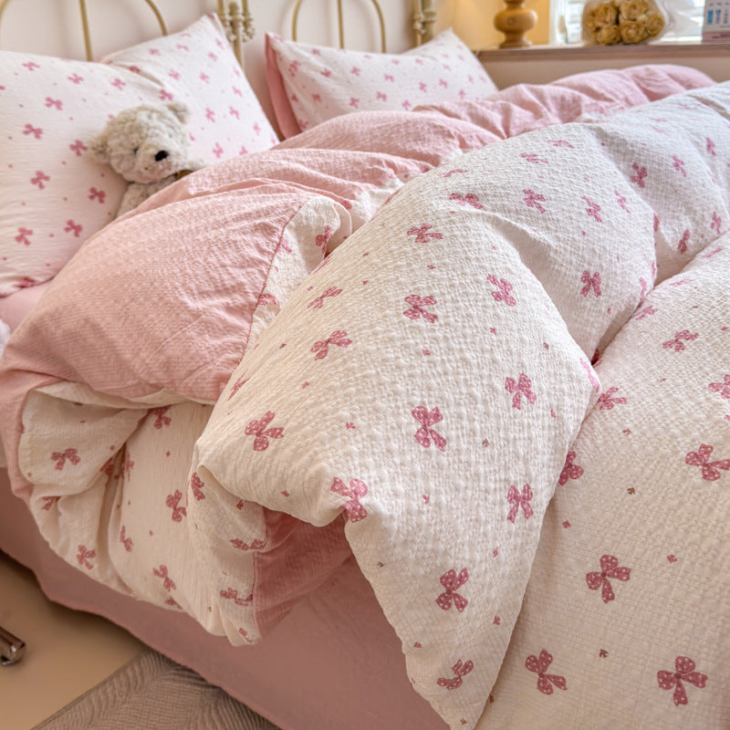 Children's Playful Cartoon Animal Print Bedding Set