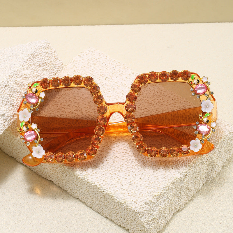 Women's extravagant hexagon sunglasses with crystal embellishment Stornfield