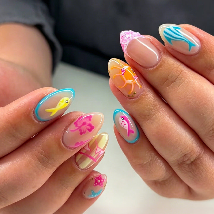 Artificial Nail Set with Maritime Motifs Stornfield