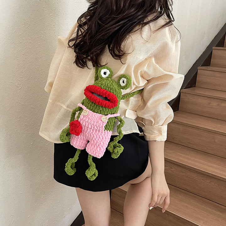 Playful Frog-Themed Crochet Backpack