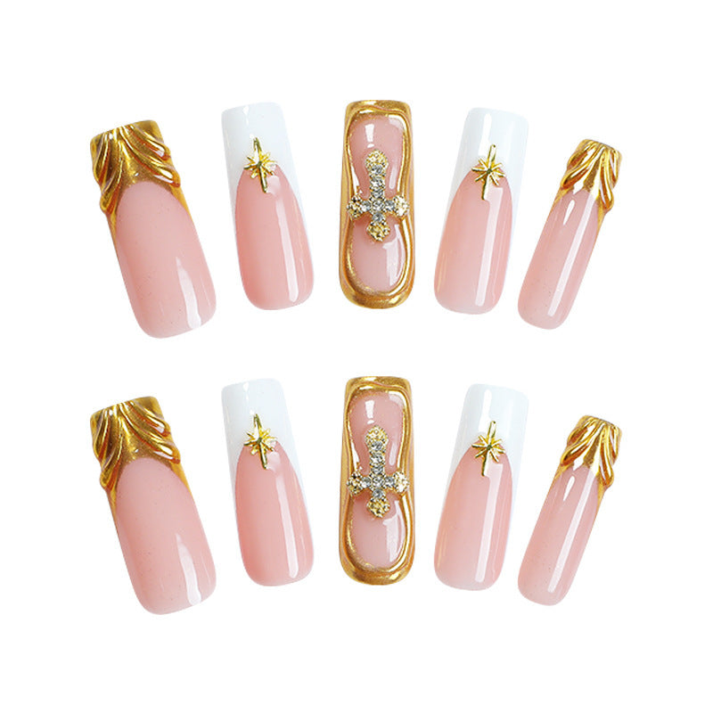 Creative Nail Art Set with Sparkling Gold Accents Stornfield
