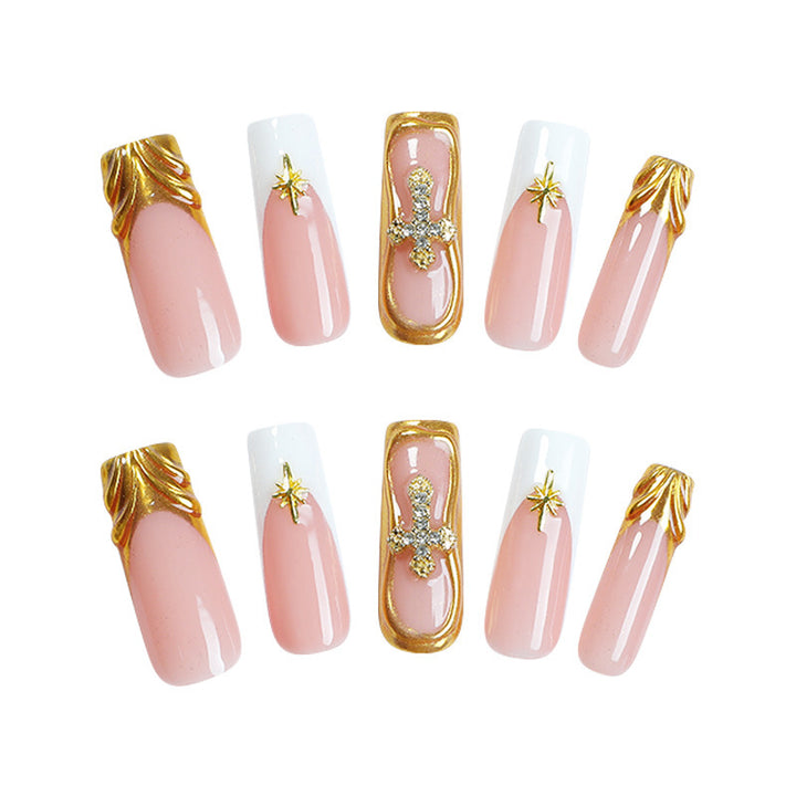 Creative Nail Art Set with Sparkling Gold Accents Stornfield