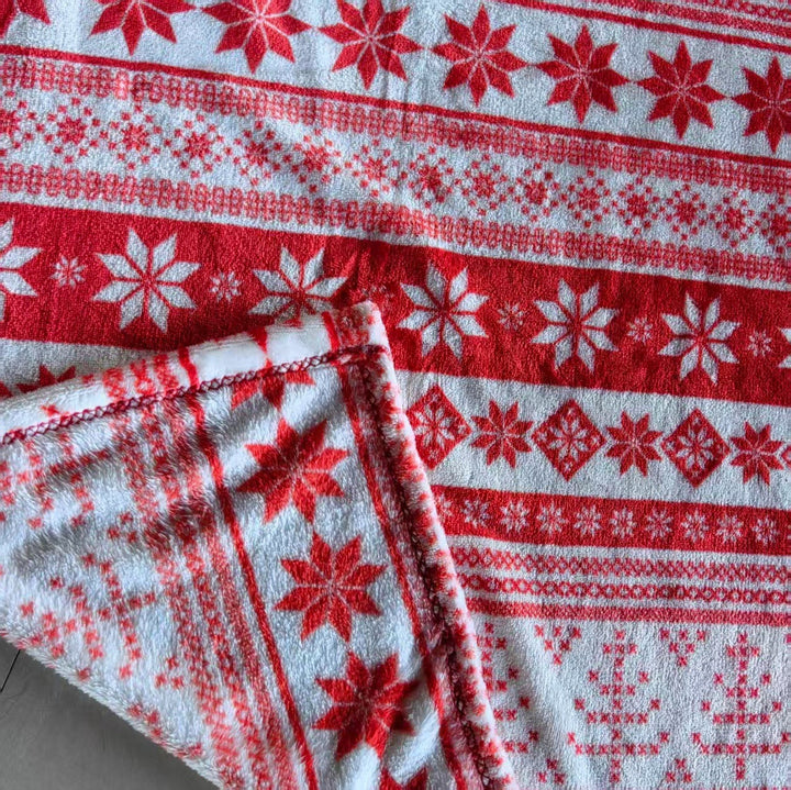 Cozy Festive-Themed Fleece Blanket