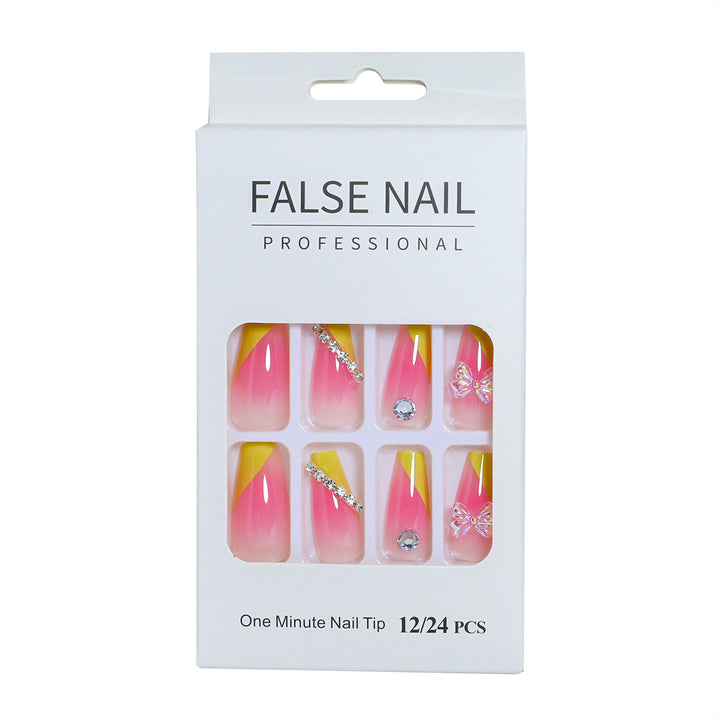 Decorative Press-On Nail Set with 3D Accents Stornfield