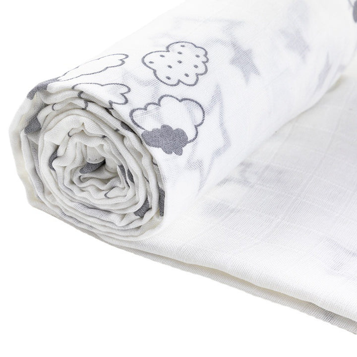 Soft Muslin Baby Blanket with Stars and Clouds Print Stornfield