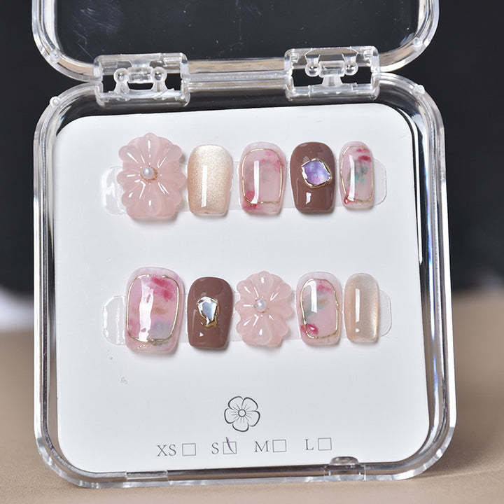 Decorative Floral Press-On Nail Set Stornfield