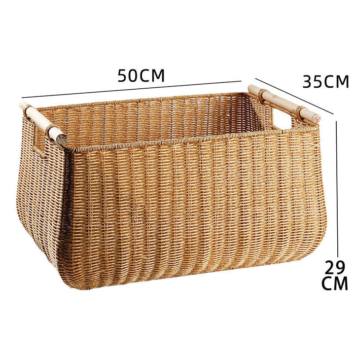 Large Handwoven Storage Basket with Ergonomic Handles Stornfield