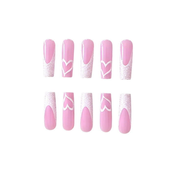 Glamorous Heart Design Acrylic Nail Extensions Stornfield