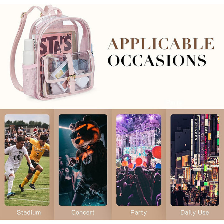 Transparent Backpack Bag with Organized Interior Stornfield