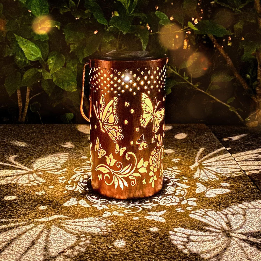 Intricate Metal Shadow Projection Table Lamp With Rechargeable LED Stornfield