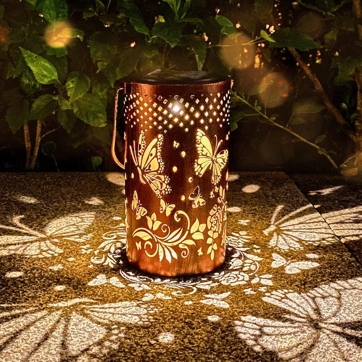 Intricate Metal Shadow Projection Table Lamp With Rechargeable LED Stornfield