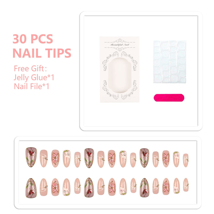 Artistic Floral Press-On Nail Tips