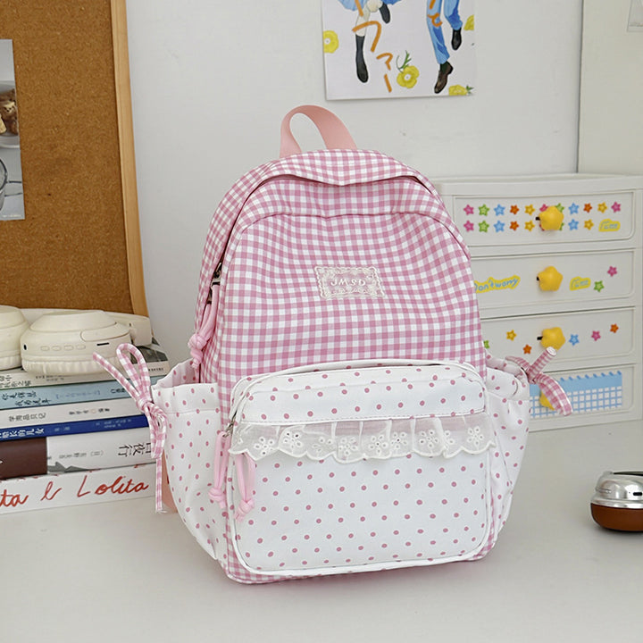 Stylish Gingham Pattern Backpack Stornfield