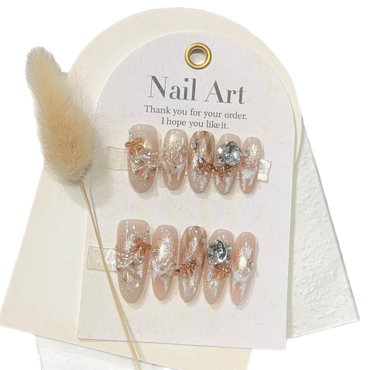 Artificial nail tips with elegant glitter details Stornfield