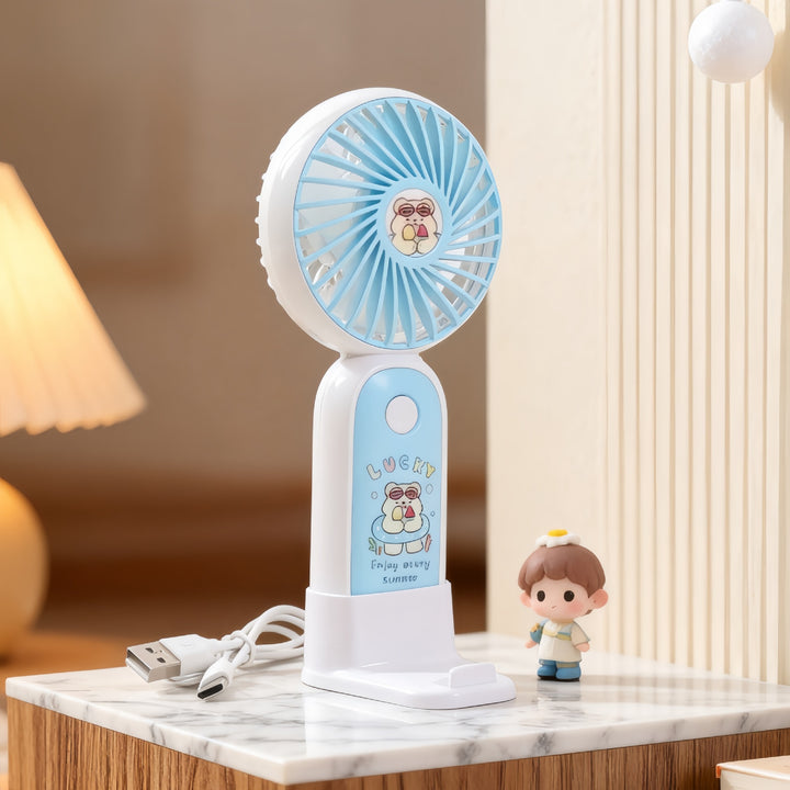 Women's Portable USB Hand Fan with Cute Stornfield Design