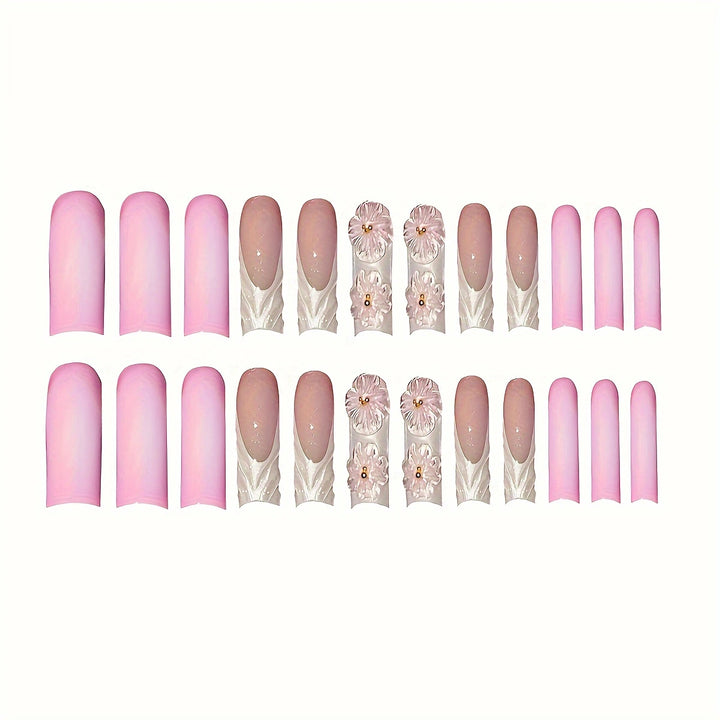 Artistic Floral Press-On Nail Extensions Stornfield