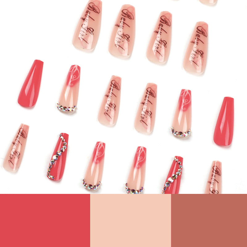 Artificial nail art with luxurious rhinestone and flower decorations Stornfield