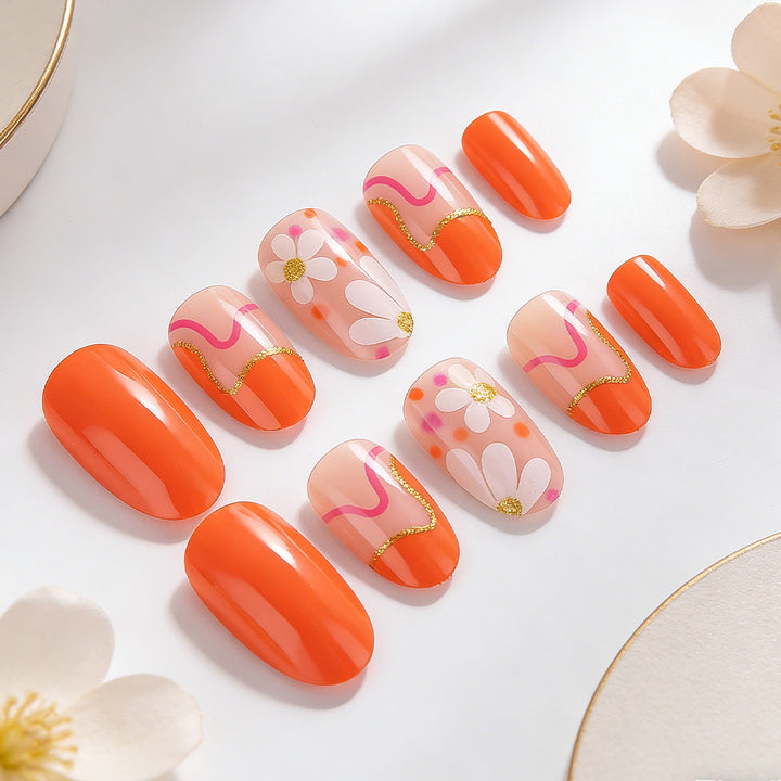 Artistic Flower Design Press-On Nails Stornfield
