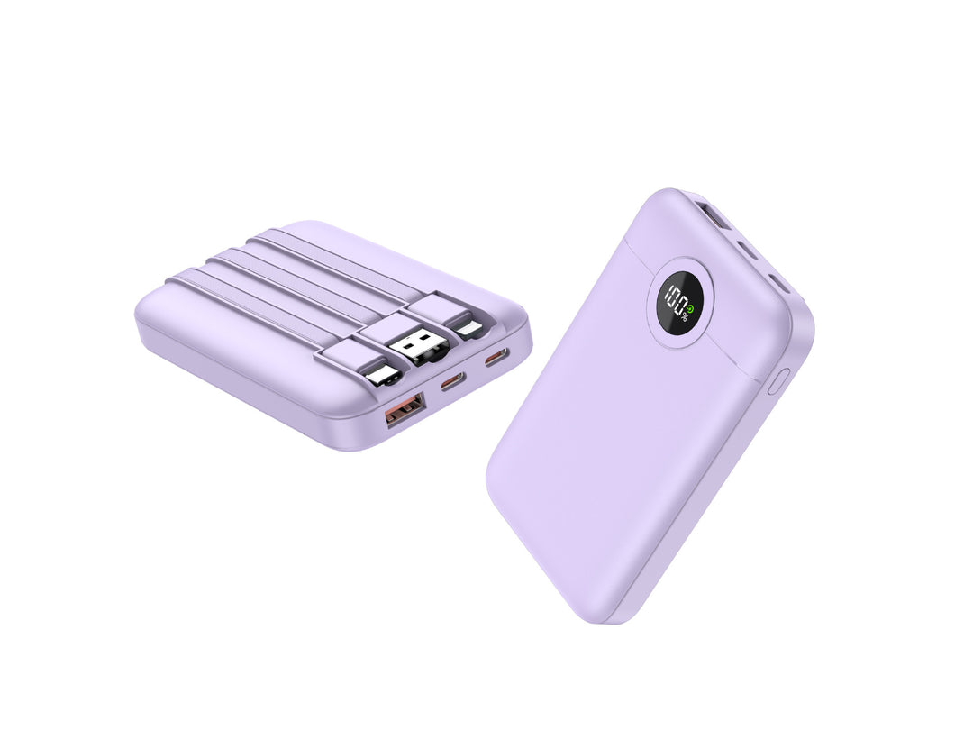 Portable power bank with intelligent cable management and LED charging status display Stornfield