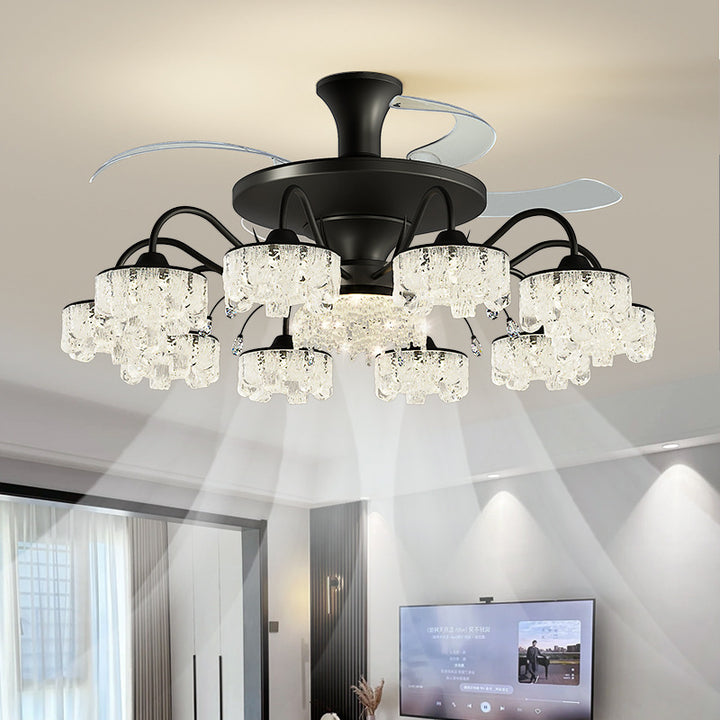 Modern Crystal Chandelier Ceiling Fan