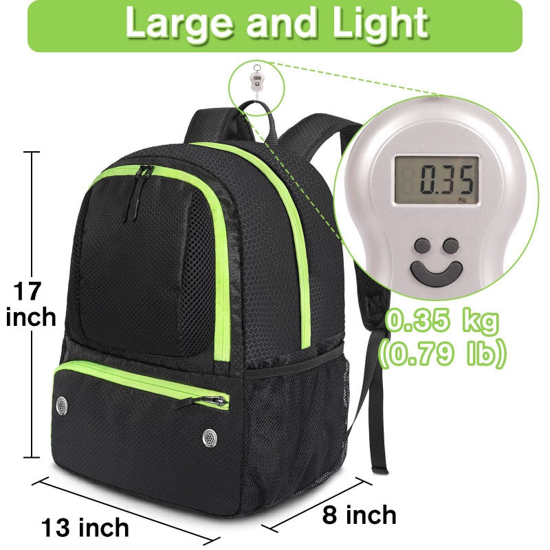 Sporty backpack with compartments for soccer, water bottle, and shoes Stornfield