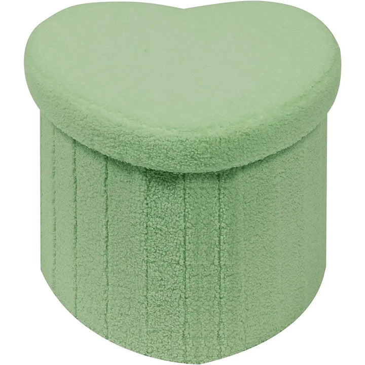 Heart-Shaped Plush Storage Ottoman Stornfield