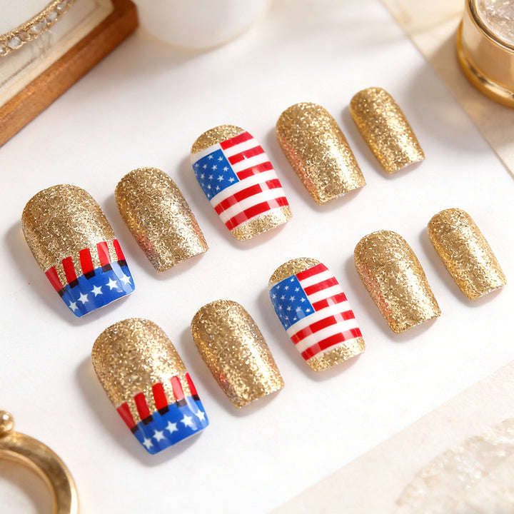 Sparkling Patriotic Nail Art Stornfield