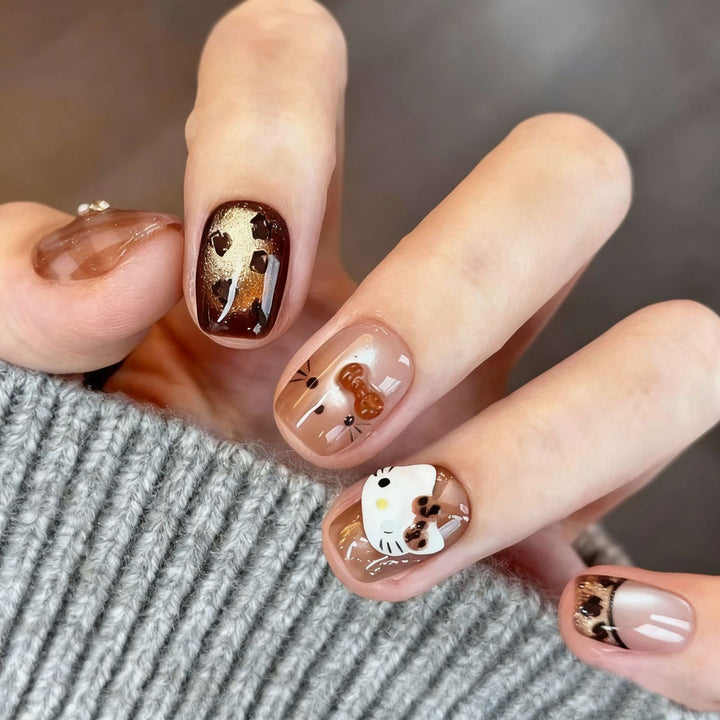 Creative artificial nails with cute animal designs Stornfield