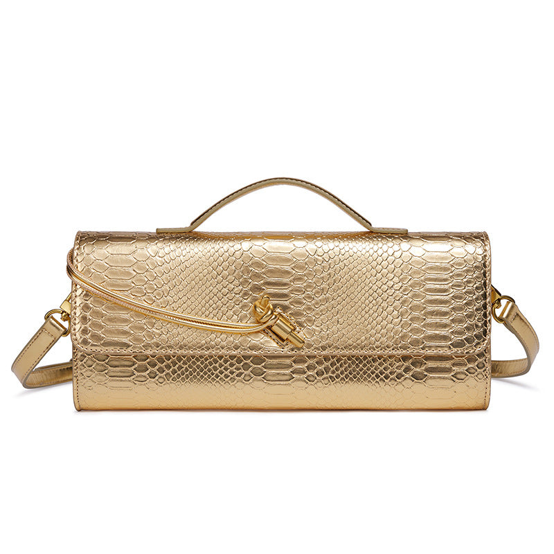 Embossed Snake Print Evening Clutch Stornfield