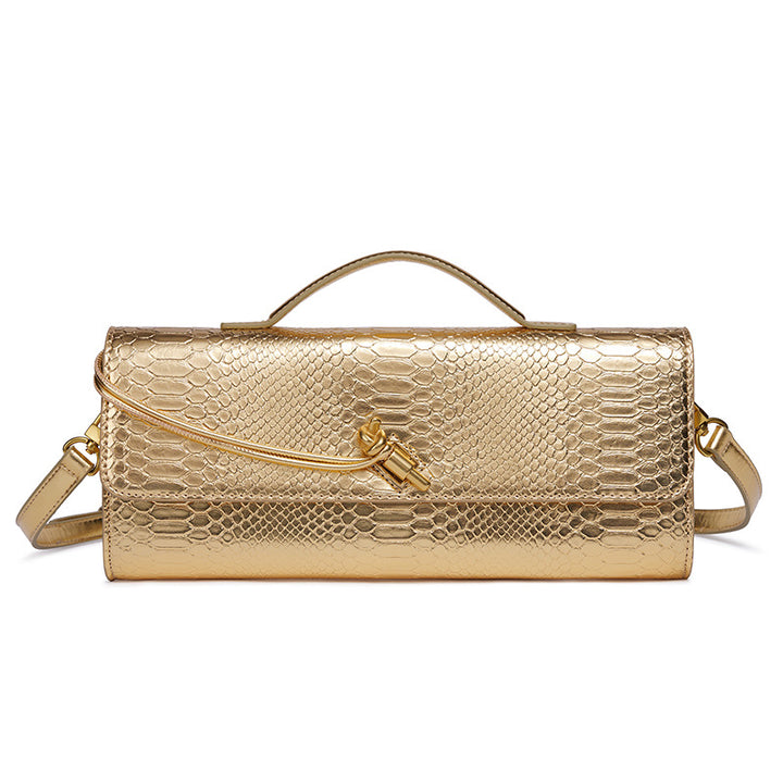 Embossed Snake Print Evening Clutch Stornfield