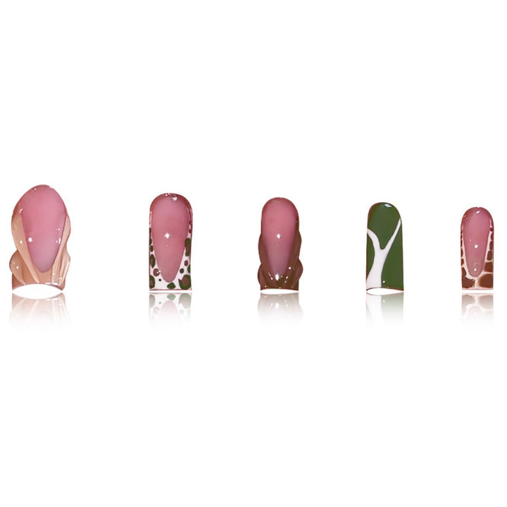 Artistic Press-On Nail Set with Unique Patterns Stornfield